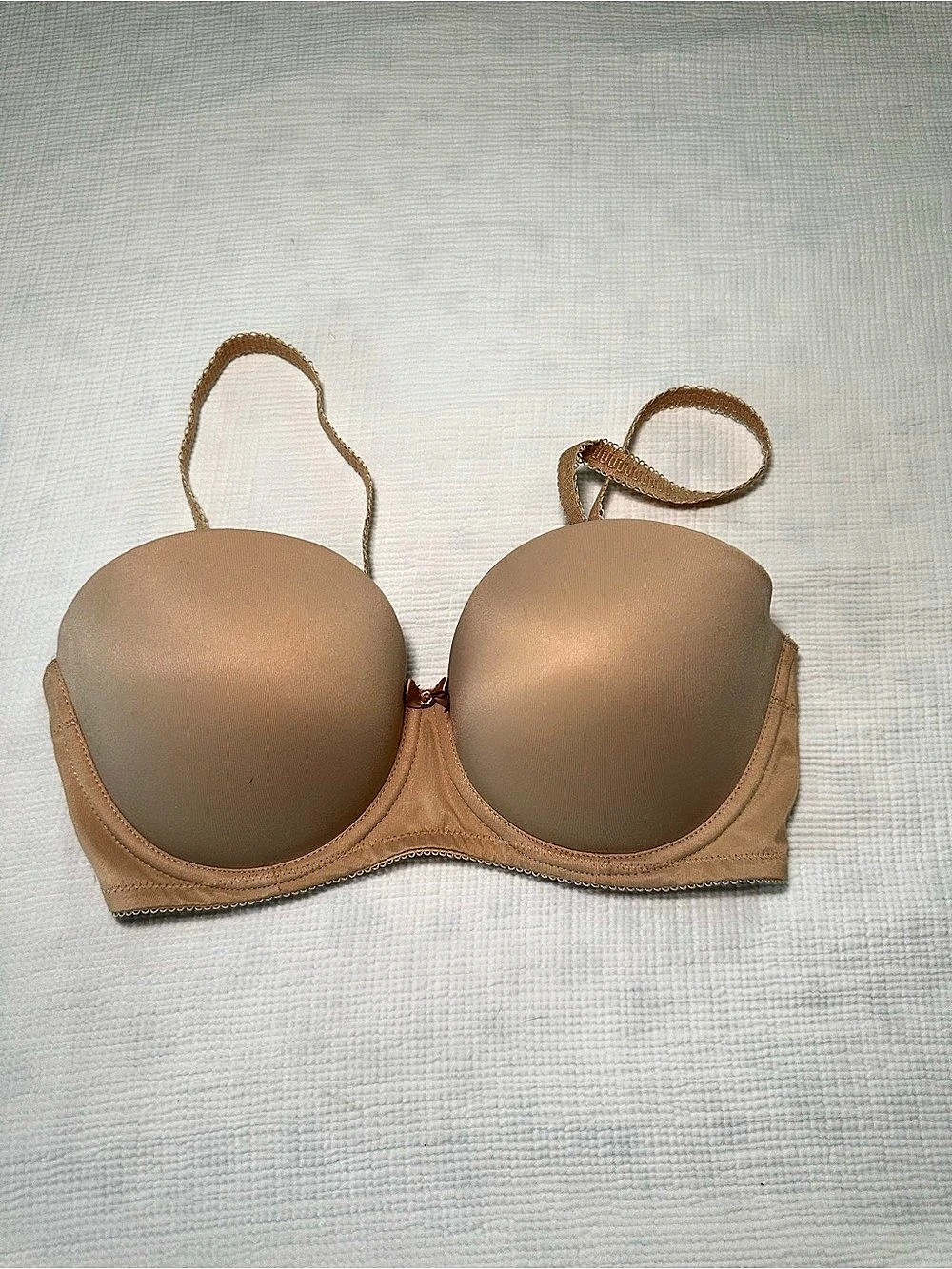 2 Freya Deco Strapless Bras 32DD Nude & Black EUC